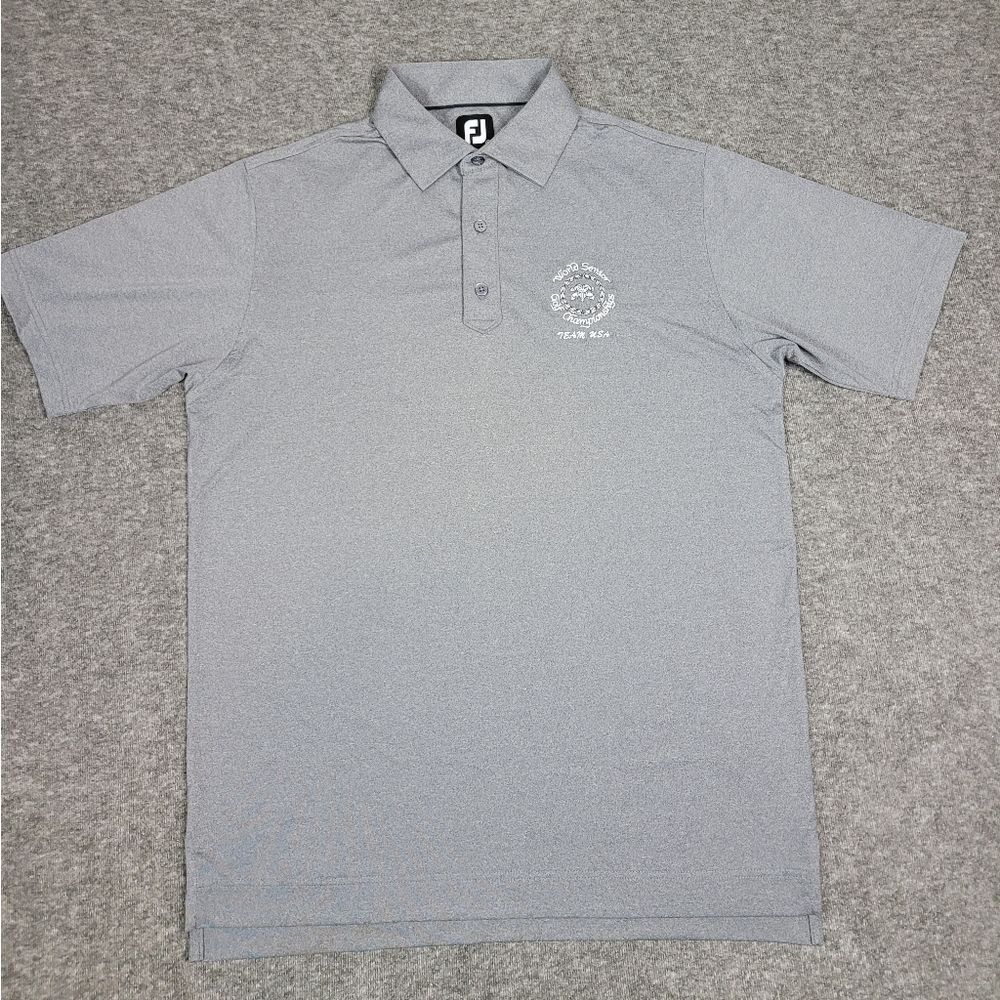 FootJoy Men's  Golf Shirt Polo Size M Logo Chest Light Gray Short Sleeve